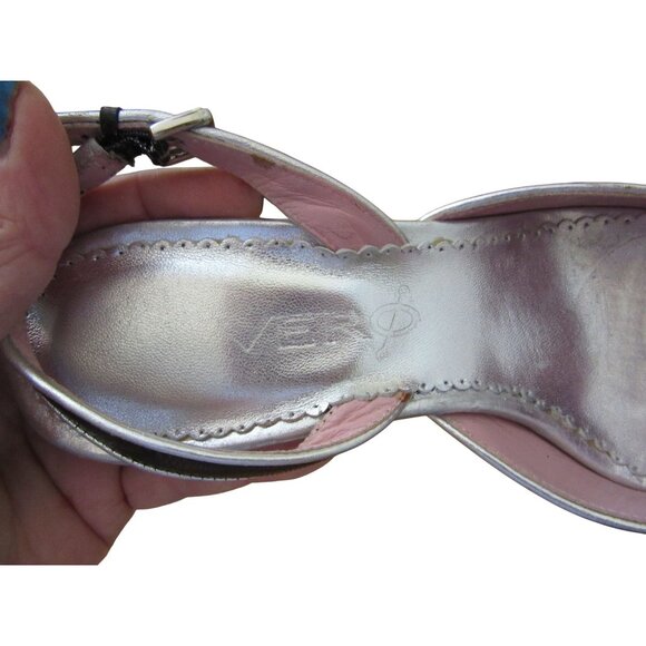 Vintage Vero Vero Cuoio Black/Silver Stud Slingbacks Size 5M - Picture 8 of 8